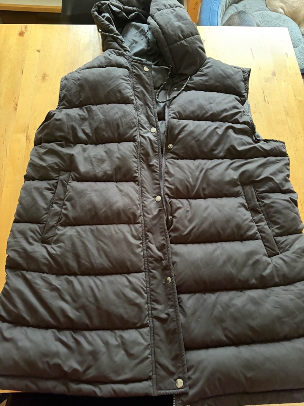 Quilted Hooded Puffer Vest- Long